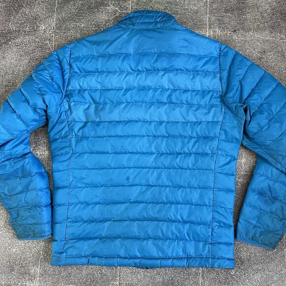 Men's Patagonia Andes Blue Down Puffer Sweater Full Zip Up Light Jacket Sz M - Picture 3 of 5